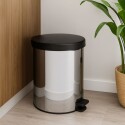 PAPELERA TACHO ACERO INOXIDABLE TRAMONTINA 12LTS PLATEADO