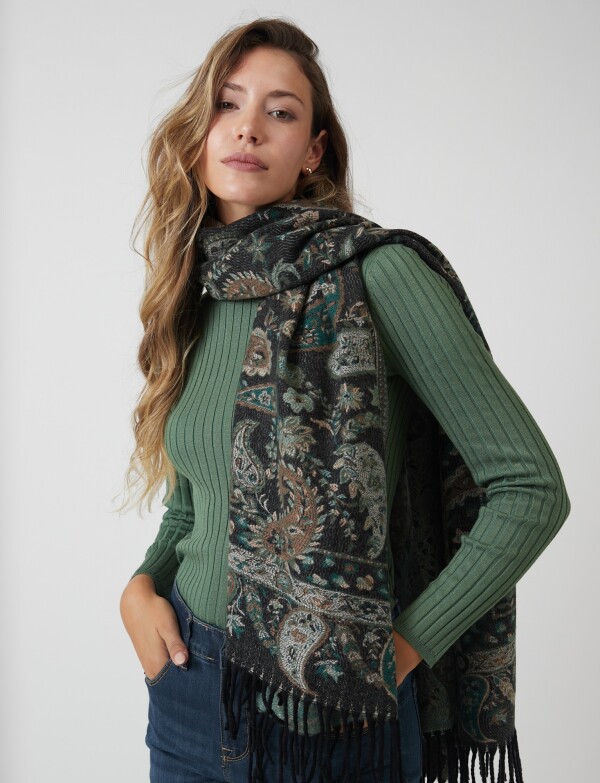 Bufandon Arabescos MULTI/VERDE