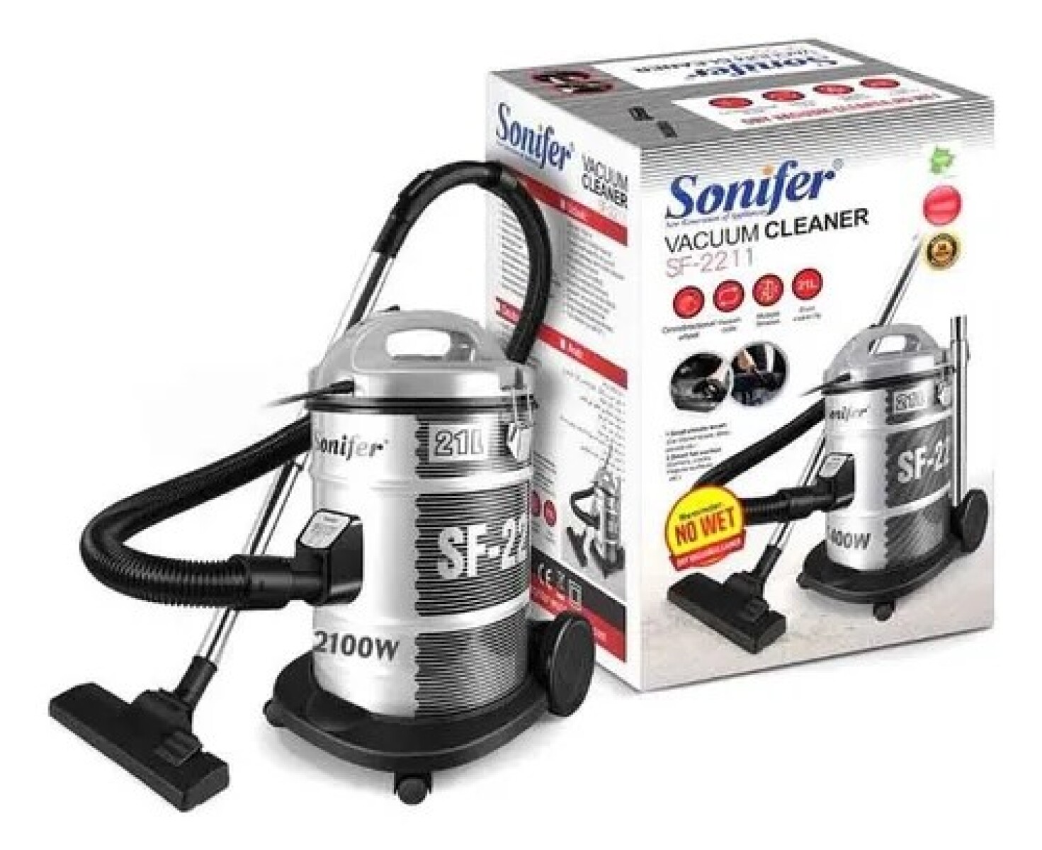 Aspiradora Sonifer Domestica 2100 W Capacidad 21 Litros 