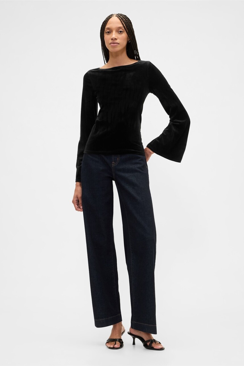 Remera Cuello Bote Mujer Black