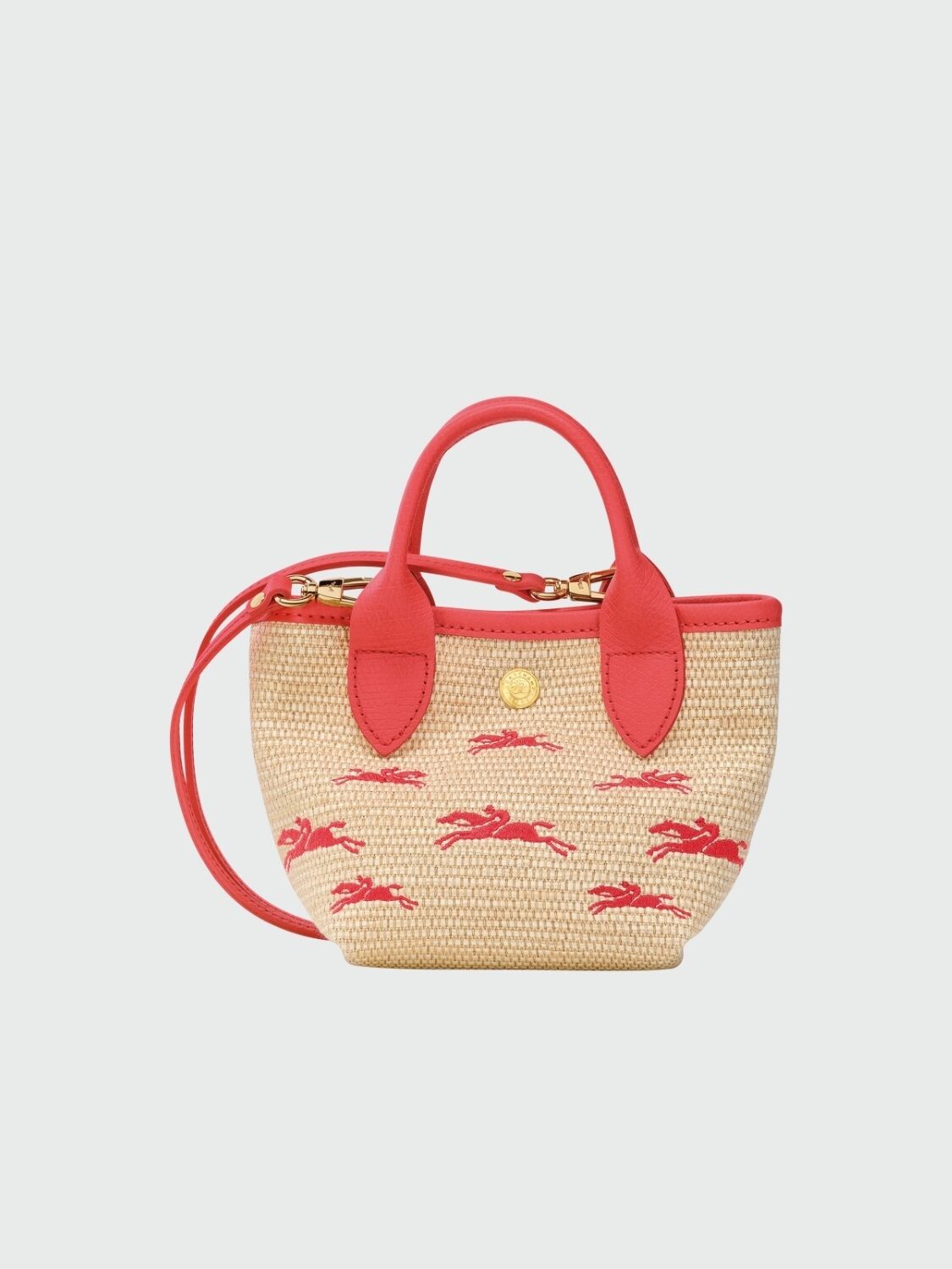 Longchamp -Cartera estilo cesta, Le panier pliage-Trotteur Rojo