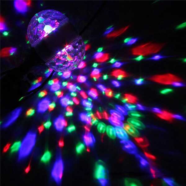Luz Fiesta Disco Doble Lampara Rgb Colores Giratoria Fiest Luz Fiesta Disco Doble Lampara Rgb Colores Giratoria Fiest