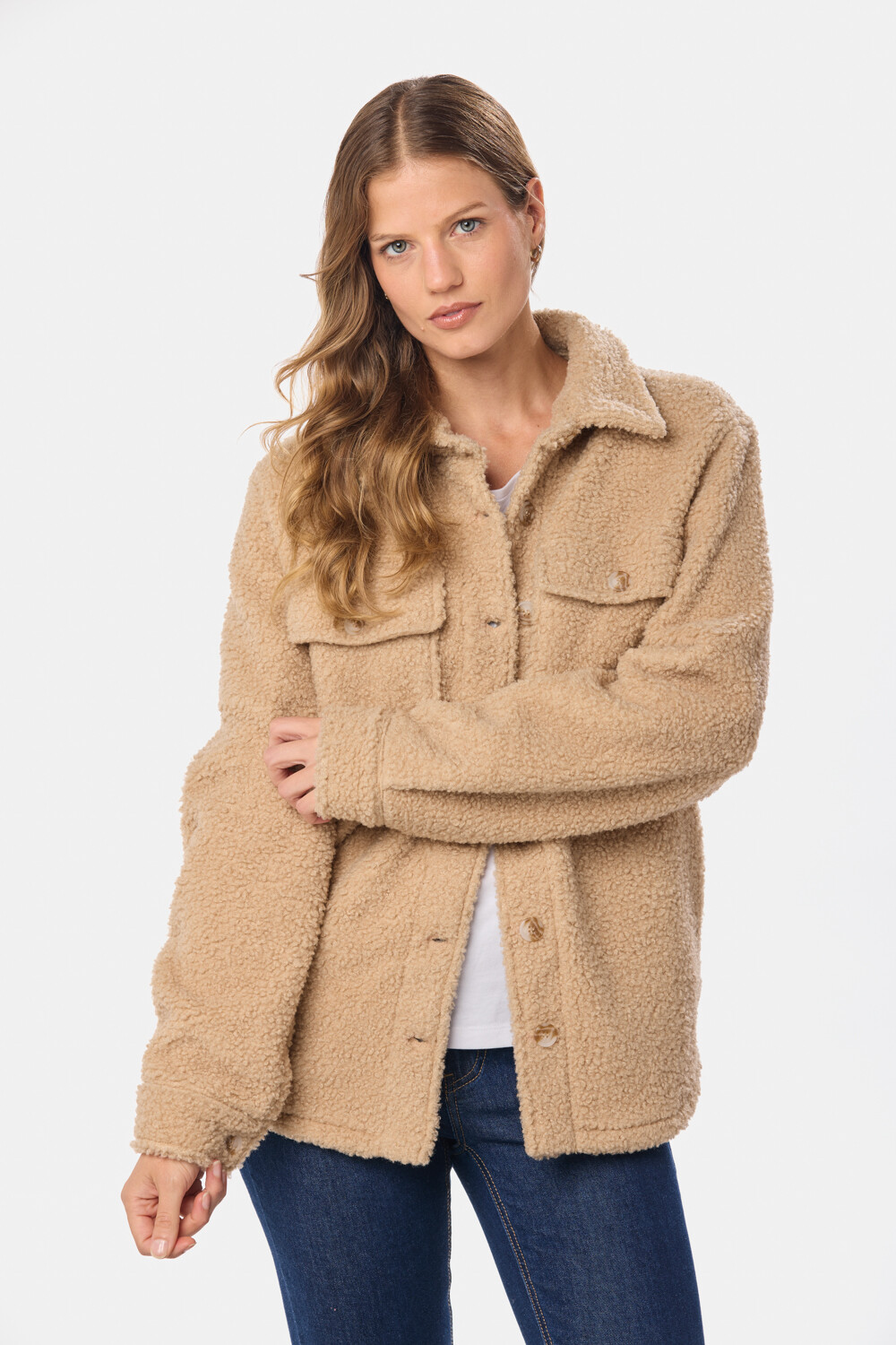 CAMPERA CAMISA DE SHERPA Beige