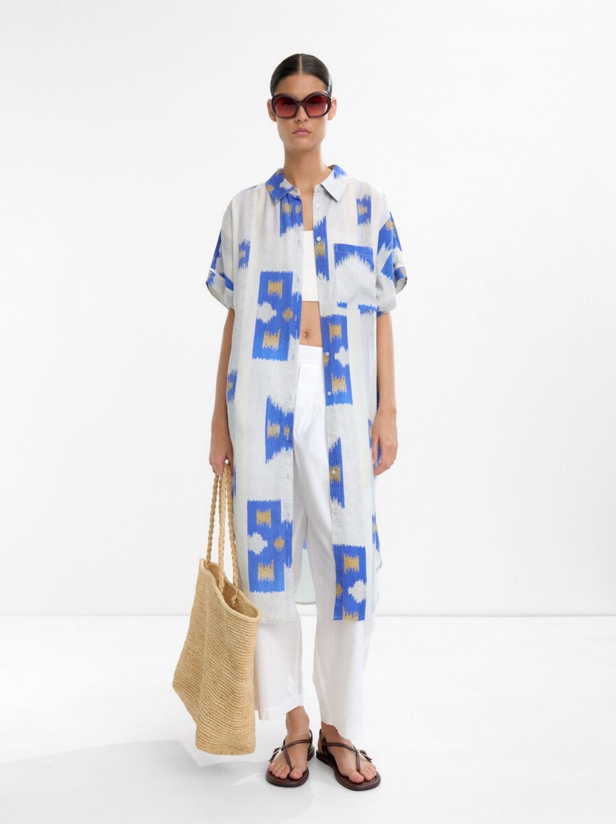 Vestido Camisero Estampado 100% Lyocell - multicolor 