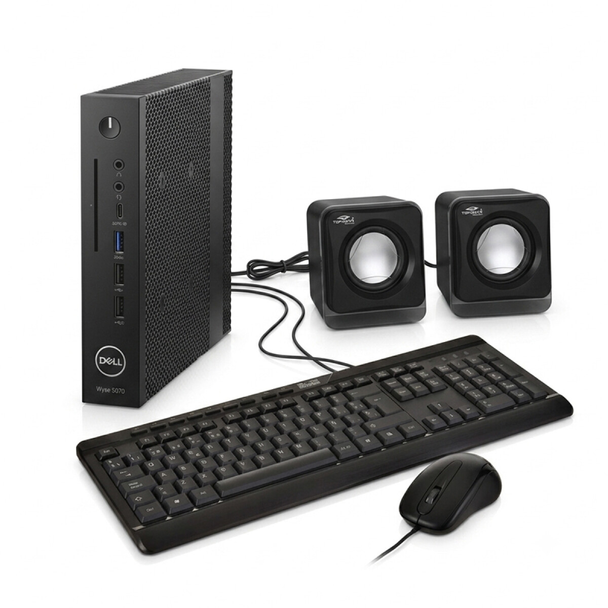 Mini PC Dell Wyse 5070. Quadcore J4105. RAM 8GB DDR4. Disco Sólido 240GB. Win11. Incluye teclado, mouse y parlantes. 