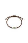 Pulsera ajustable cord ojito plateado