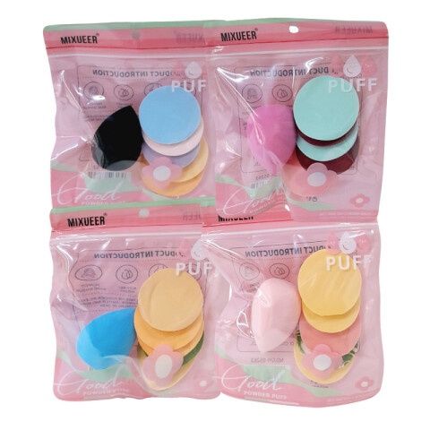 Set de esponjas de maquillaje con puff 6 unidades Set De Esponjas De Maquillaje Con Puff 6 Unidades