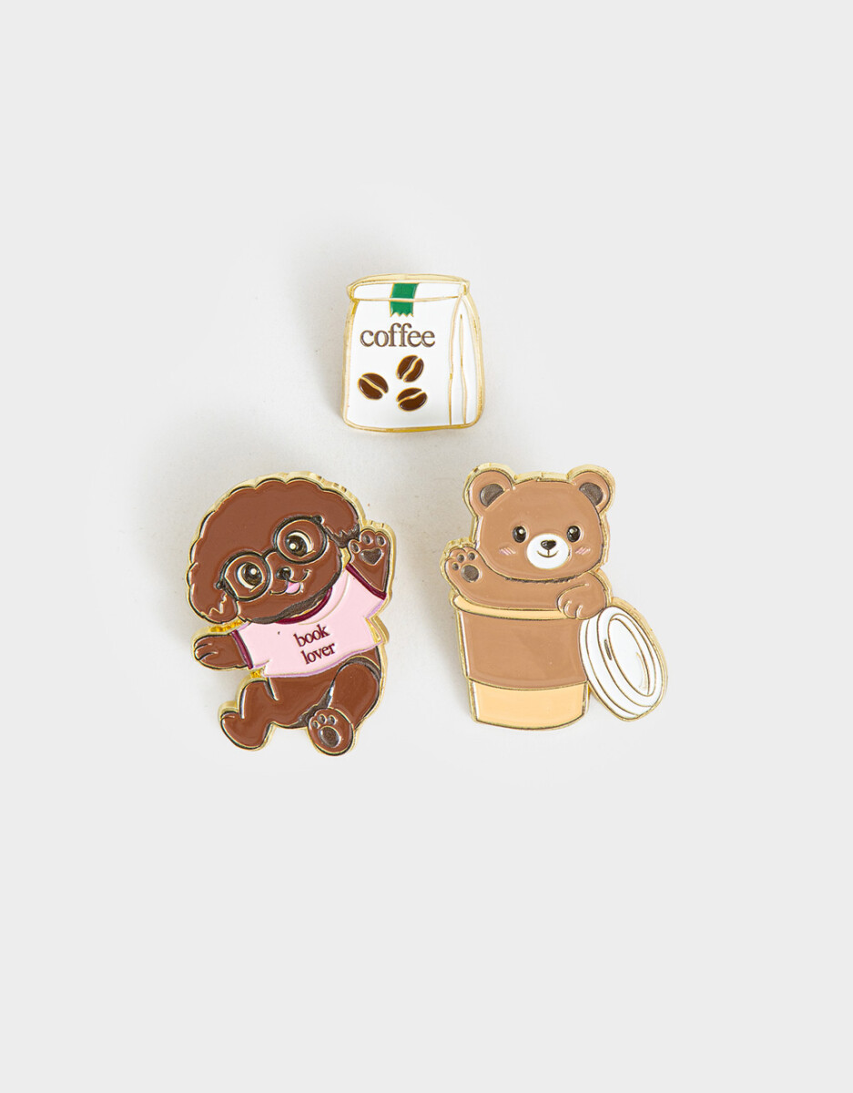 Set De 3 Pins Esmaltados 