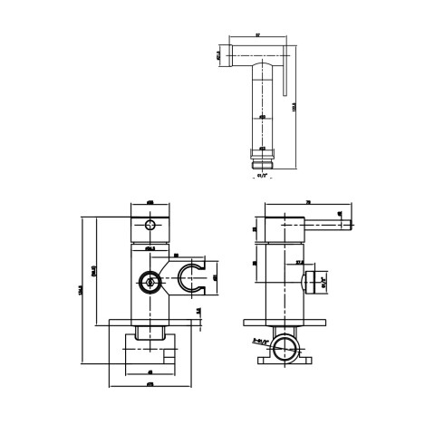 GRIFERIA DUCHA HIGIENICA DE EMBUTIR BRONCE CEPILLADO - SIGNATURE BRONCE