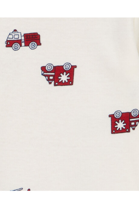 Pack cuatro bodies de algodón, manga larga, diseño bomberos Sin color