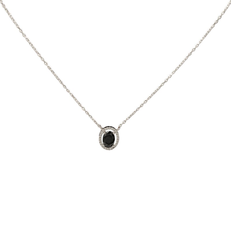 Conjunto Halo- Plata 925 - Zirconia negra- CJ3031 Conpiedra