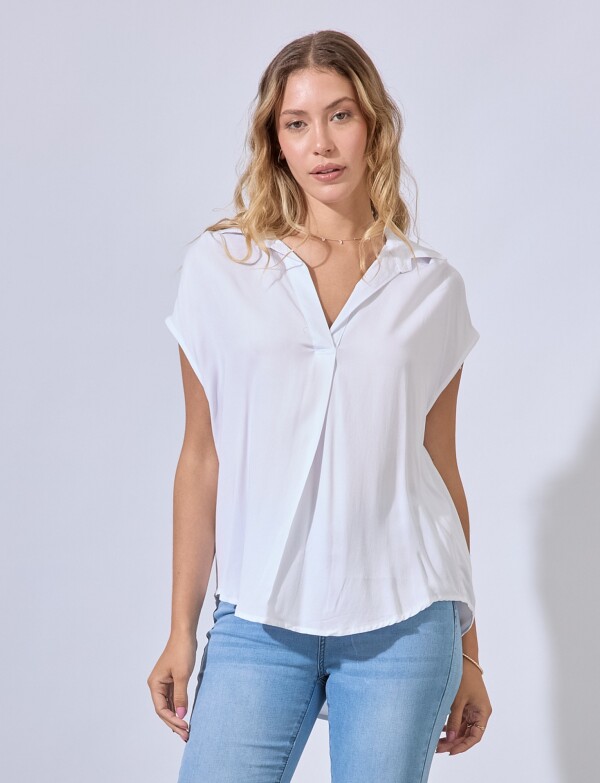 Blusa Escote V BLANCO