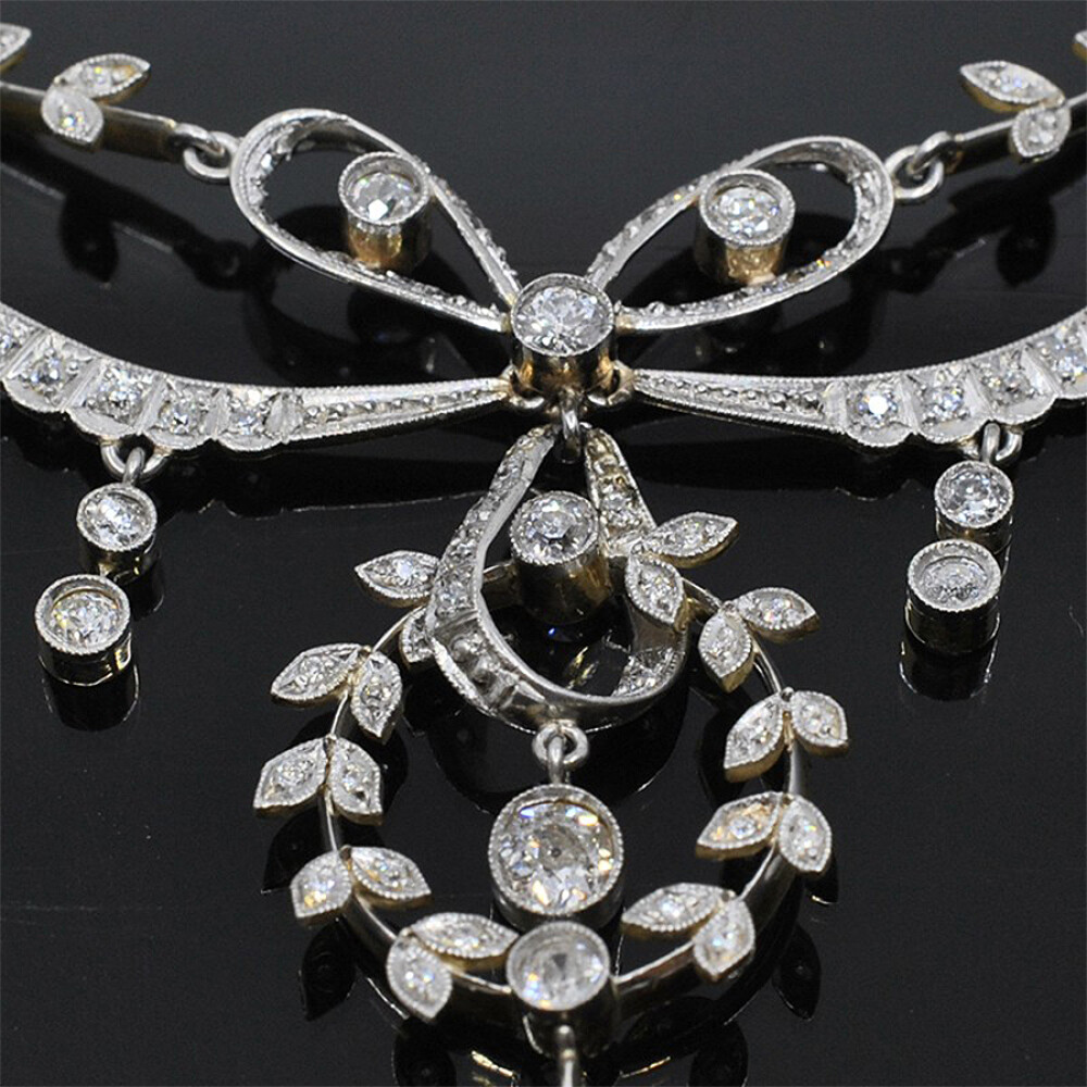 Gargantilla Nueva Estilo Antiguo. Oro 18 K Y Brillantes Gargantilla Nueva Estilo Antiguo. Oro 18 K Y Brillantes