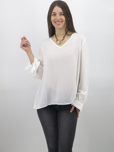 BLUSA WANNA M.LARGA 22716 BLANCO