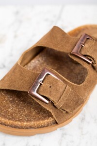 Sandalia Gamuza Camel