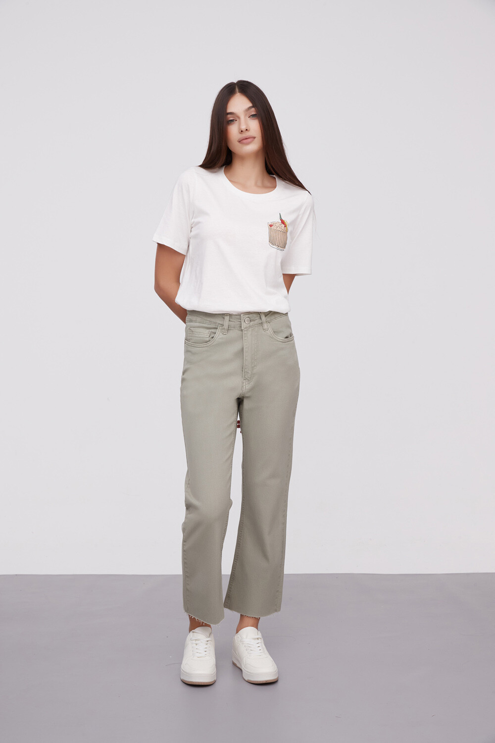 Pantalon Lindora Verde Grisaceo