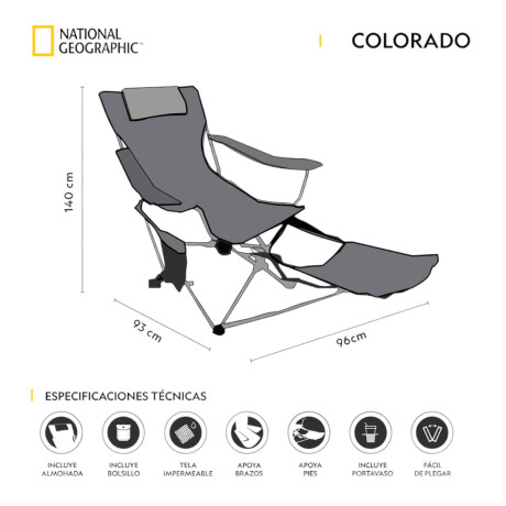 Silla de Playa National Geographic Gris Apoyapies