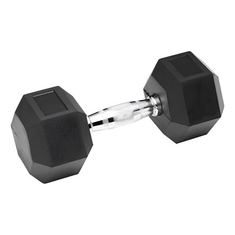 Mancuerna Fija Hexagonal Recubierta Mango Acero Lumax 15KG Negro