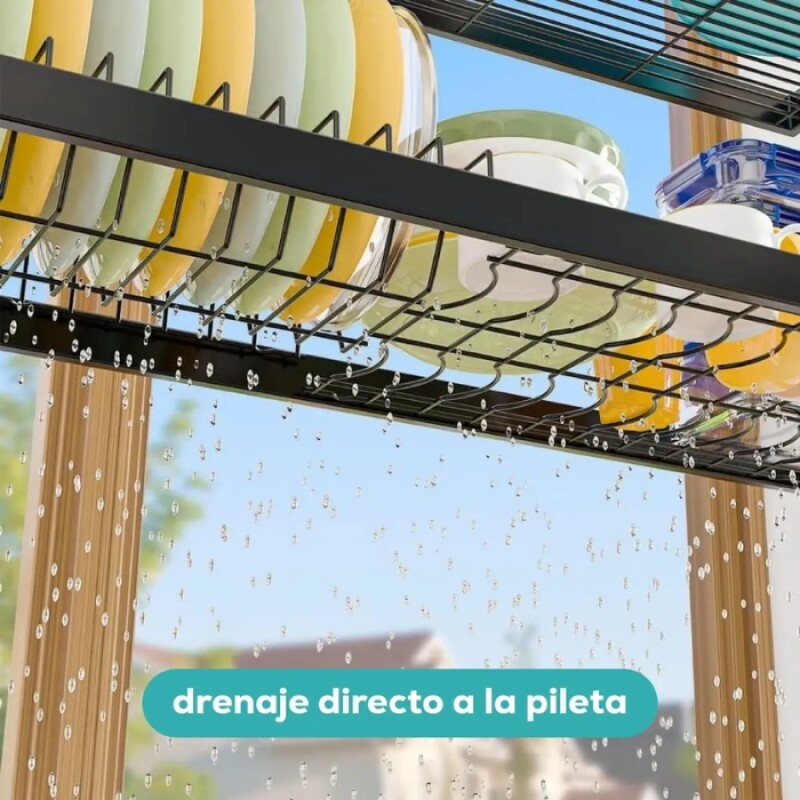 Escurridor De Platos Y Cubiertos Sobre Mesada Escurridor De Platos Y Cubiertos Sobre Mesada