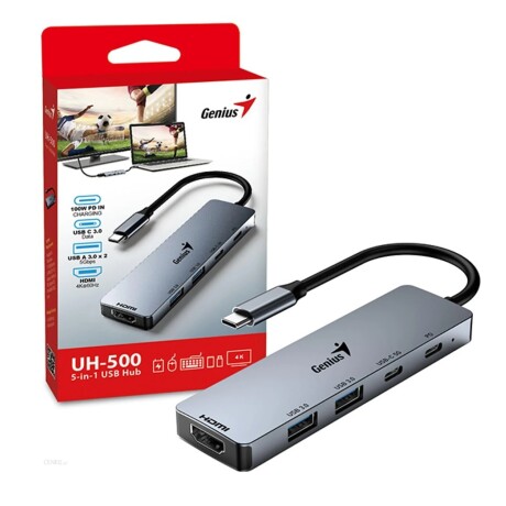 Hub Genius Usb-c a Usb-a, Usb-c y HDMI 4K 001