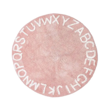 Alfombra circular abecedario 120 cm de diámetro Rosado