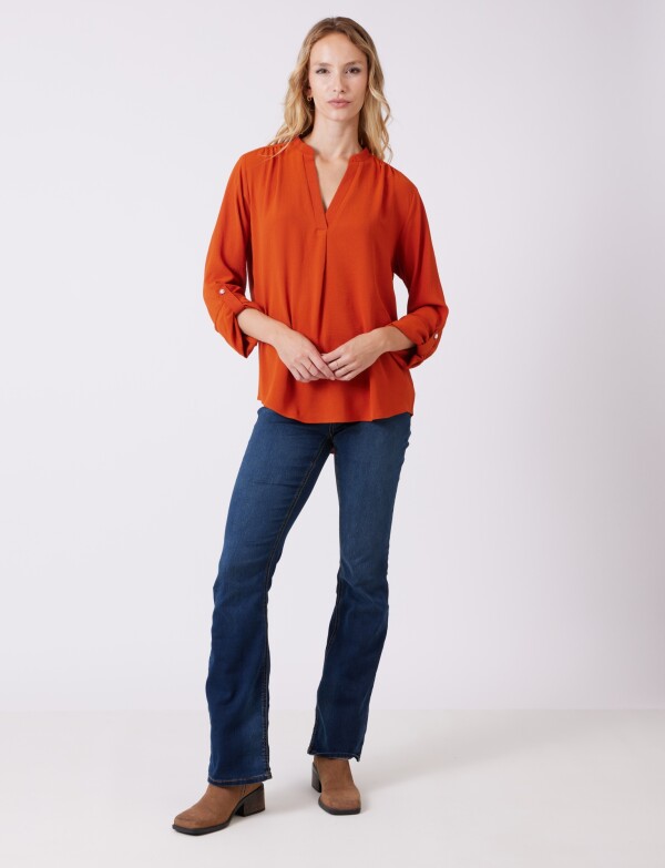 Blusa Escote V TERRACOTA