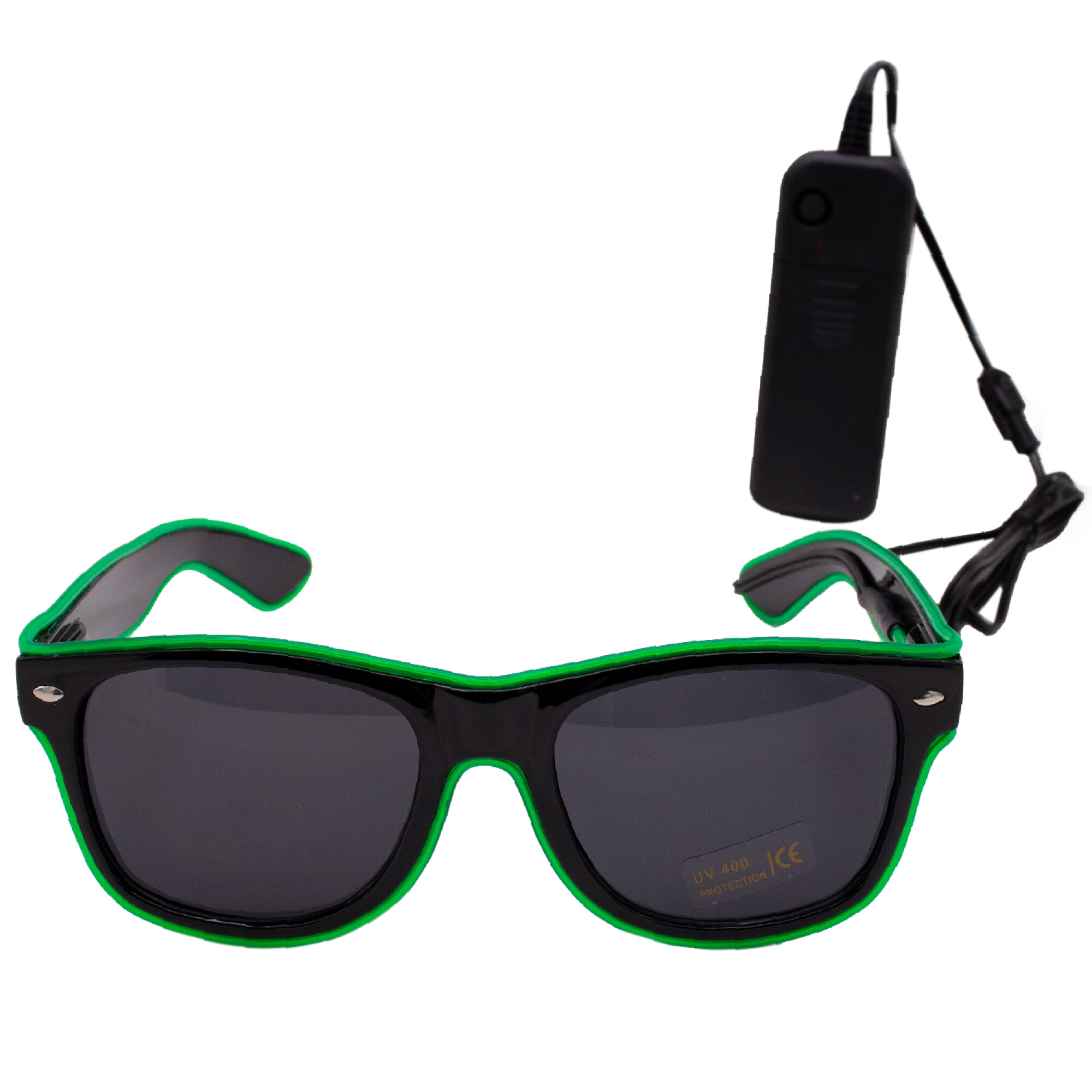 Gafas de sol de neón con luces LED para fiesta, lentes con luces