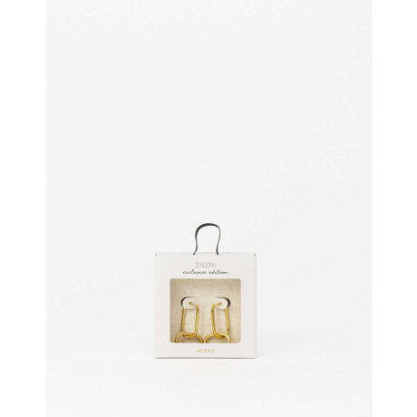 Aros Cortos Eslabones Acero Dorado