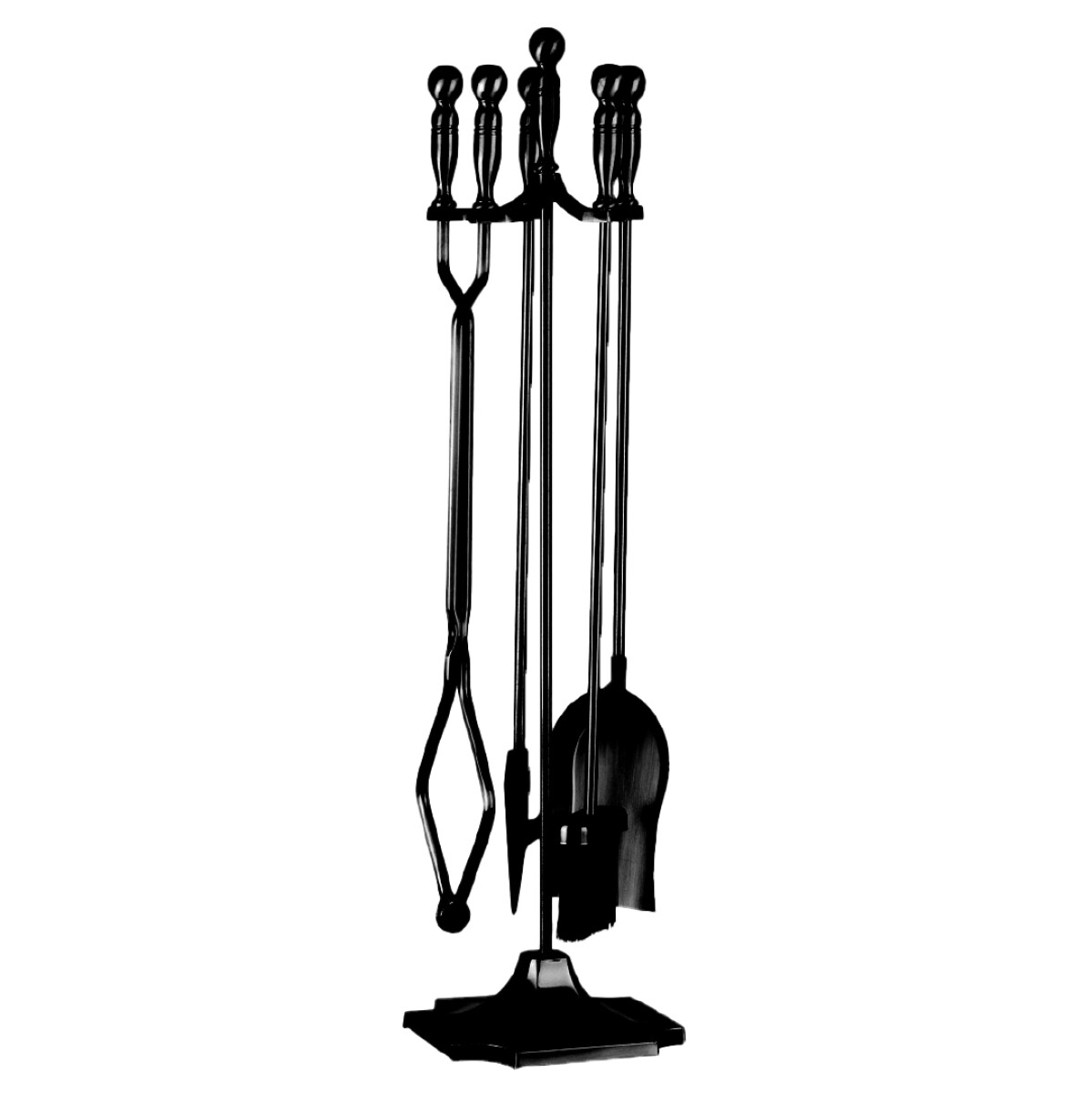 JUEGO ATIZADOR 5 PZAS NEGRO BASE RECT 81.5 CM AG170 KASSEL ++ - N/a 