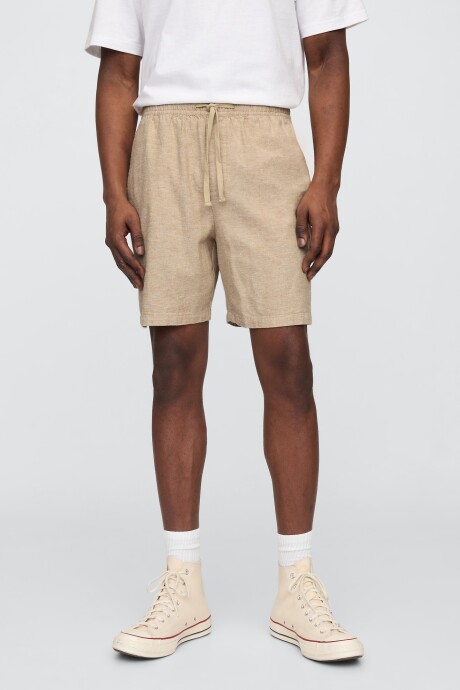 Short De Lino Easy 7Inch Hombre Khaki