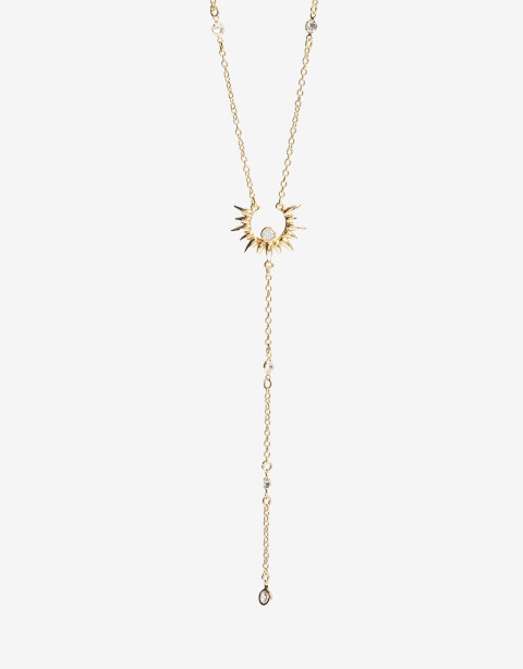 Collares Largos Strass Collar Largo En Y Con Cubic - Dorado