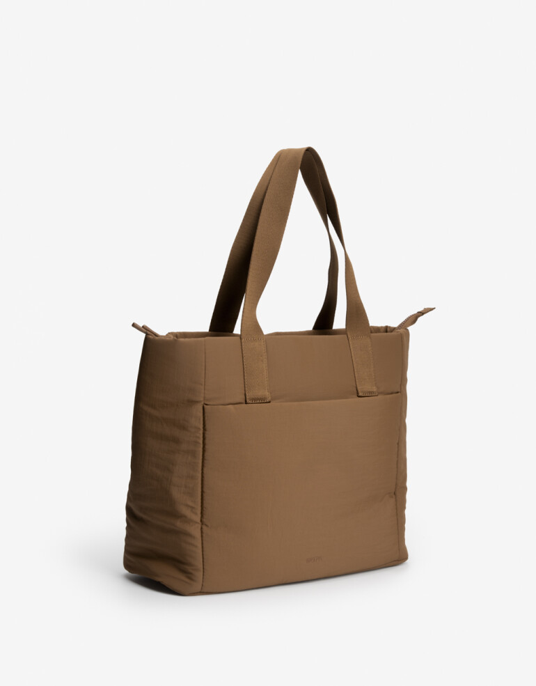 Shopper Nylon Shopper Con Doble Asa De Hombro. - Marron Beige