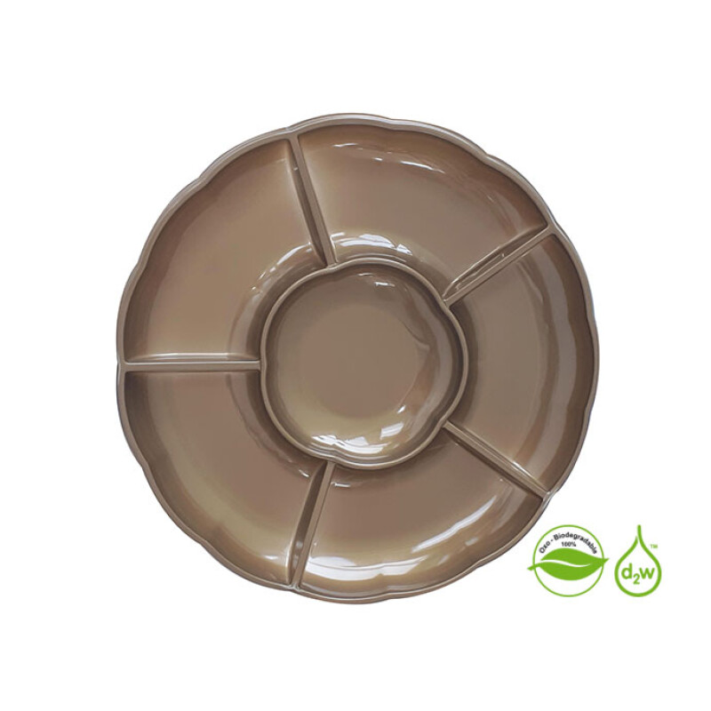 Bandeja Circular Biodegradable para Copetin x3 Un Dorado