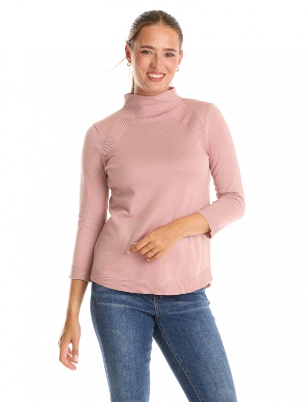 Buzo Cuello Alto ROSA OSCURO