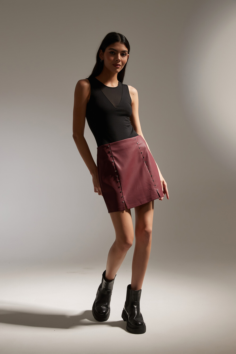 Falda Orietta Bordeaux Oscuro