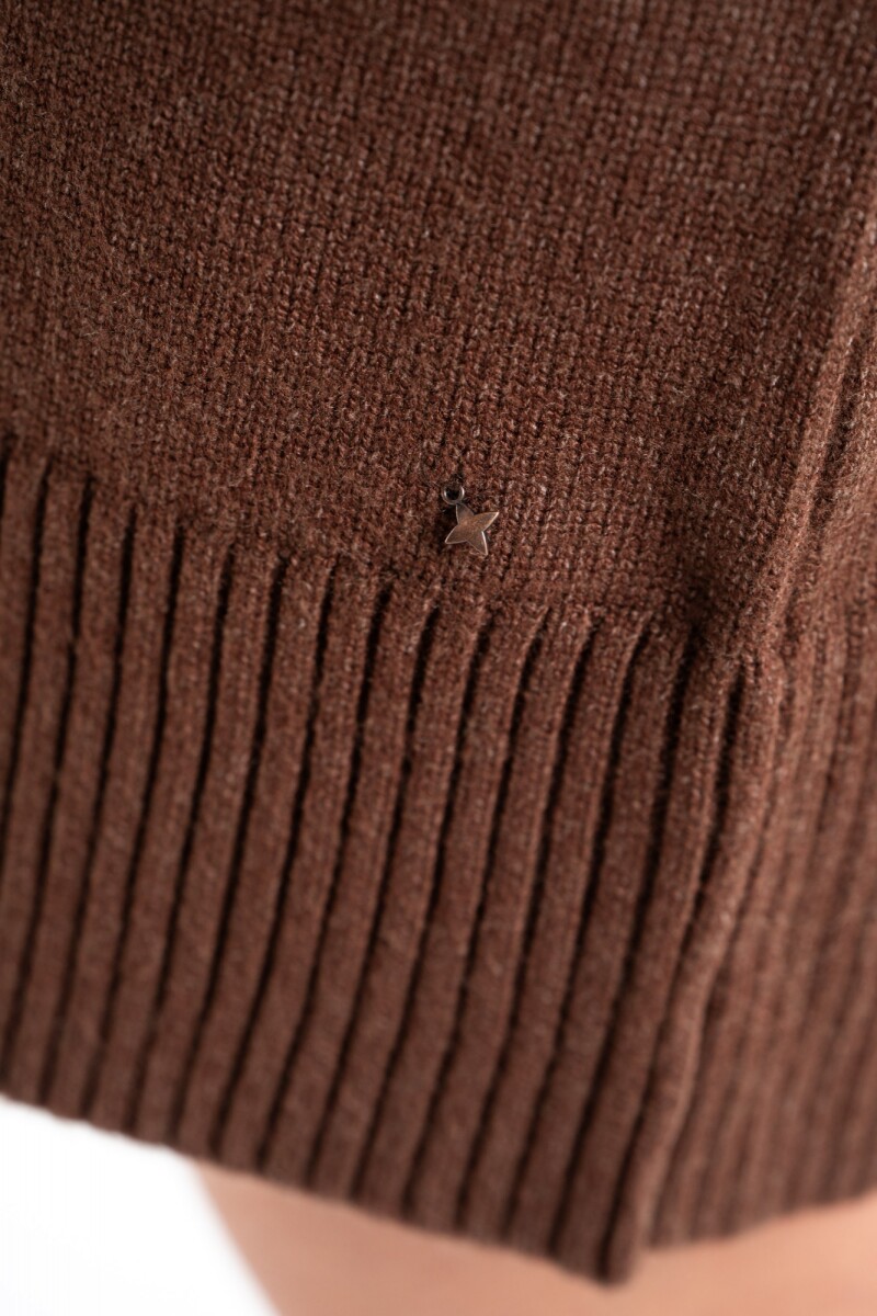 Vestido Polera Tejido Chocolate