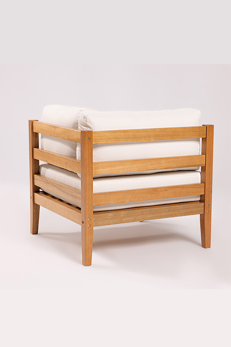 CANNES ESQUINA ESQUINA CANNES RIPADA ACQUABLOCK CRUDO 74x74x66CM JATOBA