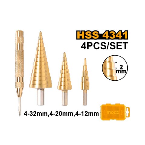 Mechas cónicas HSS set 4 pcs ING5000