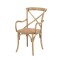 Silla de Abedul cruceta con apoyabrazos Marrón Claro