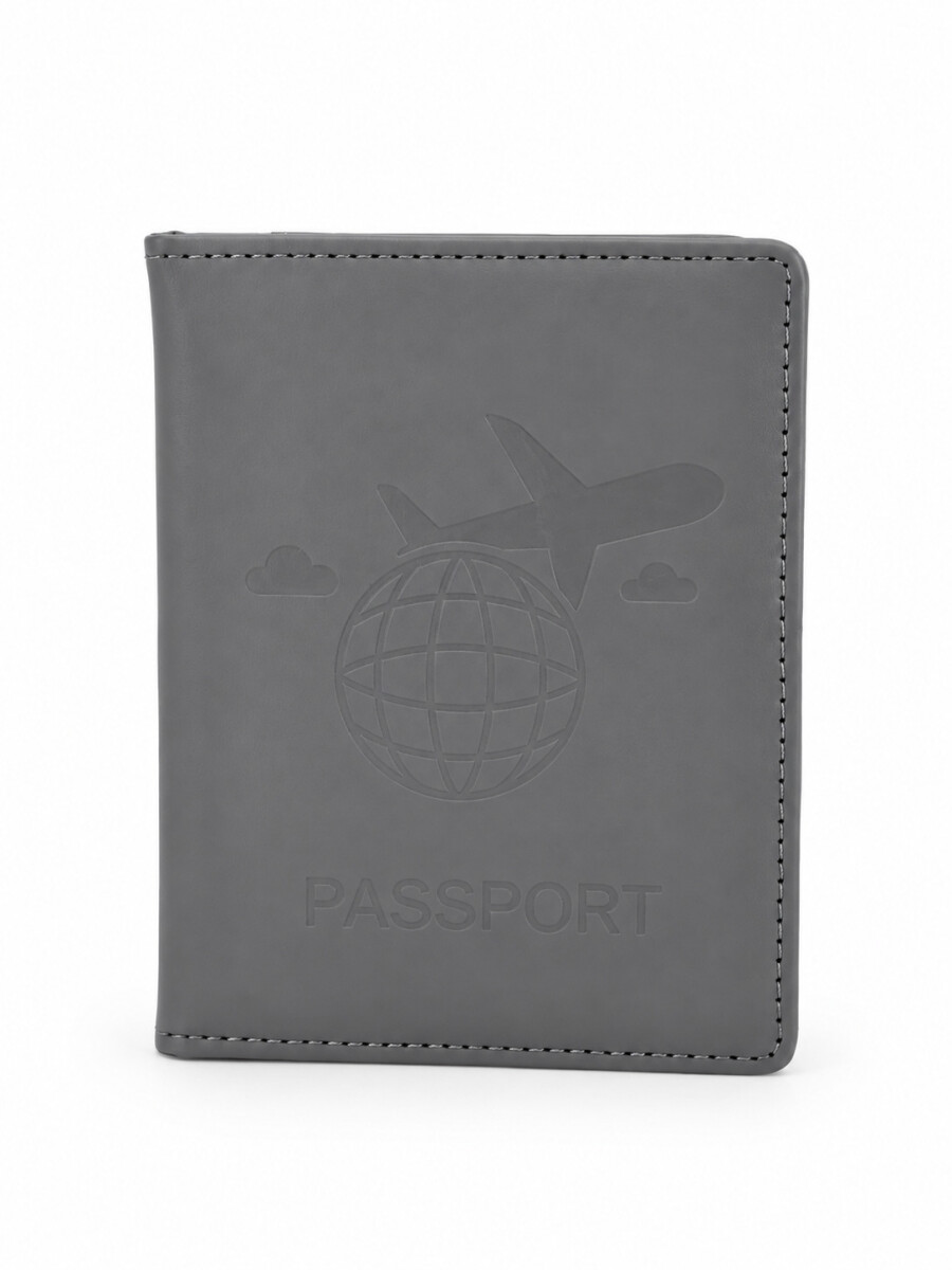 PORTAPASAPORTE - GRIS 
