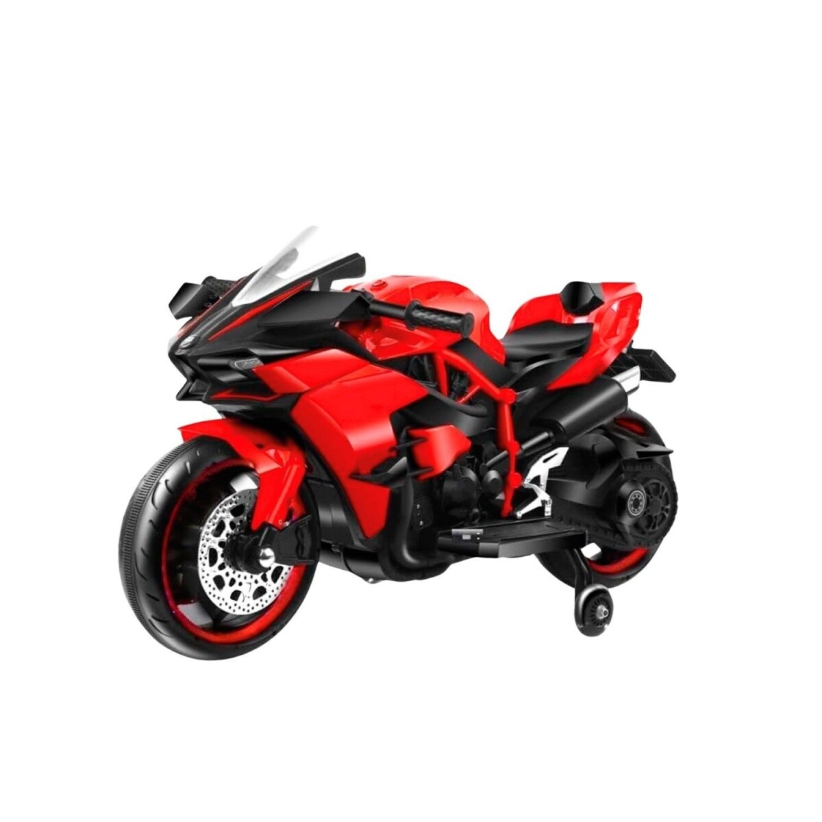 Moto a Batería Barry con ruedas luces música y usb - Rojo 