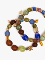 Set De Pulseras Elásticas Cuentas De Cerámica multicolor