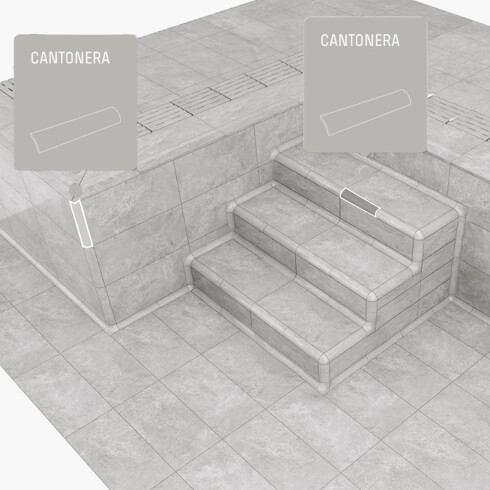 CERAMICA CANTONERA MATE GAMA DE GRIS CEMENTO 297X42 MM GAMAS DE GRIS