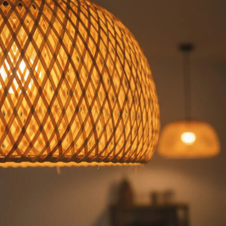 Lámpara Colgante de bambú natural, estilo rústico 23cm de altura 45cm de diámetro Lámpara Colgante de bambú natural, estilo rústico 23cm de altura 45cm de diámetro
