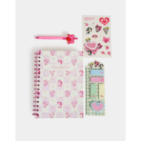Set De Librería Chicas Superpoderosas Rosa Claro