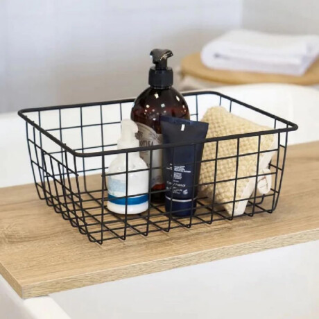 Canasto Cesto Organizador Metal Cocina Baño Oficina Negro