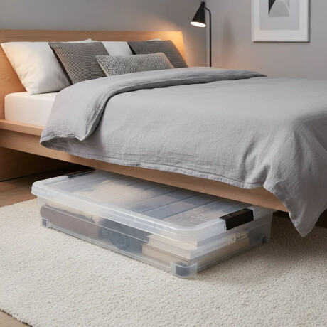 Caja Organizadora Con Ruedas 42 Litros Bajo Cama 60x42x17 Transparente