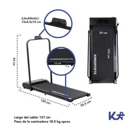 Caminadora Electrica Plegable 1.3 HP Banda Correr Kingsports Caminadora Electrica Plegable 1.3 HP Banda Correr Kingsports