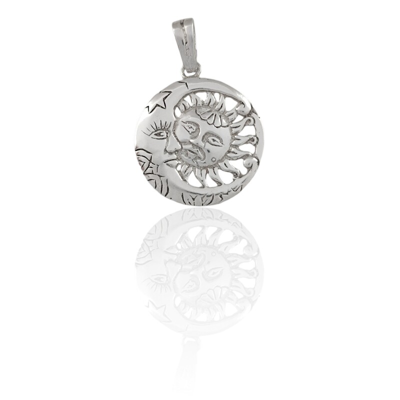 Dije Colgante Sol y Luna-Plata 925-Sin Piedra-CP3815 Sinpiedra
