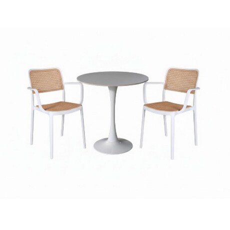 JUEGO DE JARDIN MESA + 2 SILLAS CON POSABRAZOS, RATTAN JUEGO DE JARDIN MESA + 2 SILLAS CON POSABRAZOS, RATTAN